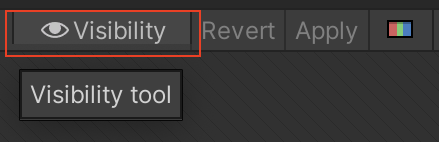 The Visibility button in the Editor window.