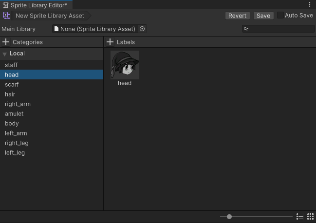 The grayscale Sprites with the same corresponding Category and Label names.