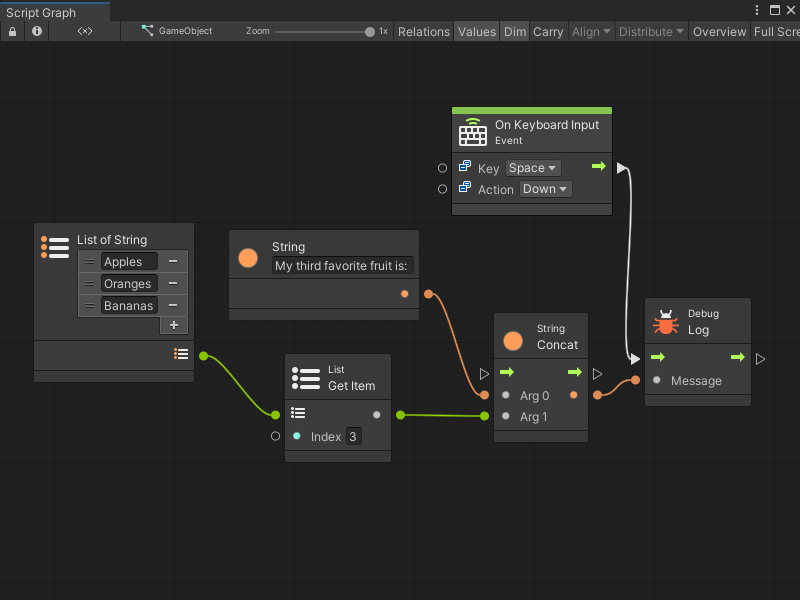 The List node has an index value of 3, but the list of strings stops at index 2.