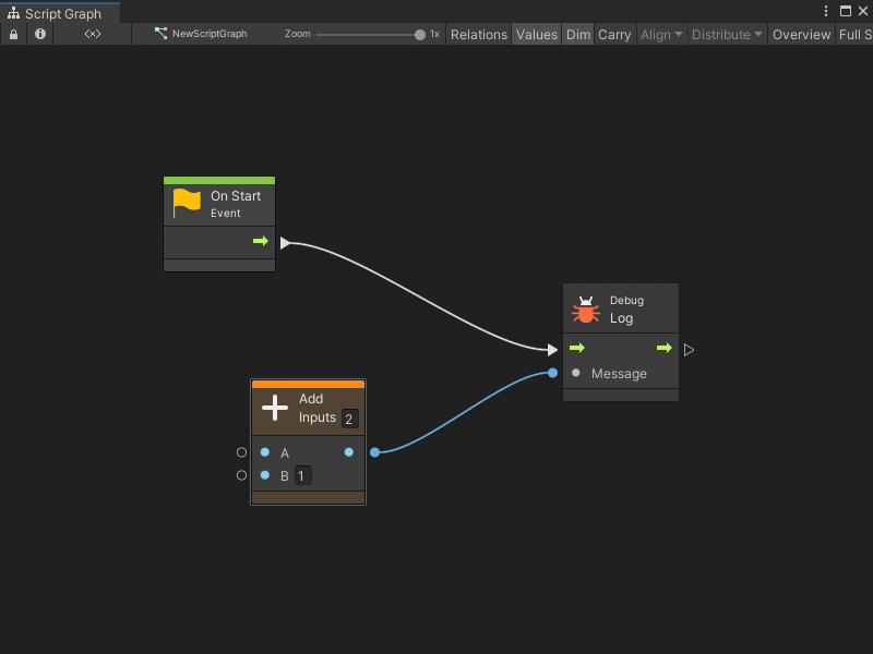 The Add node is missing an operand, so it's orange.